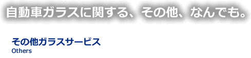 自動車ガラスに関する、その他、なんでも。その他ガラスサービス Others